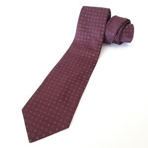 Murano 100% Silk Mens Necktie Maroon Wine Gold Mens Holiday Neck Tie